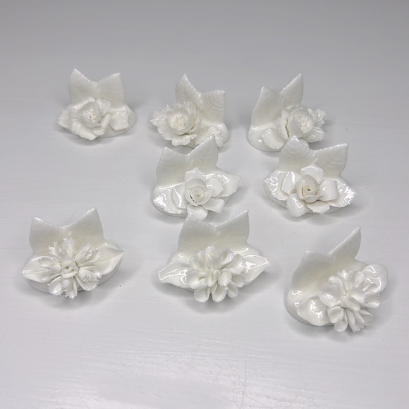 Vintage Coalport 💐 Bone China Floral Name Card Holders Mismatched Set of 8 - Picture 13 of 16